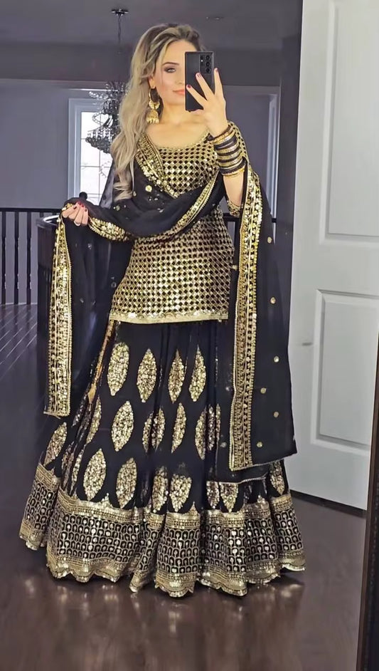 Punjabi Girl Salwar Suit - Black