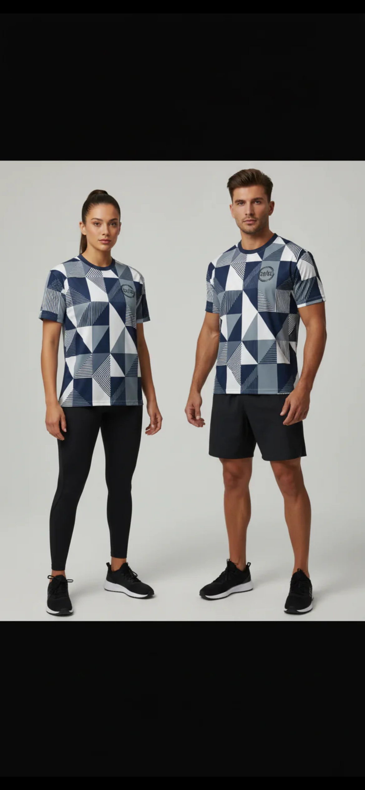 Premium Performance Activewear Set - Geometric Print