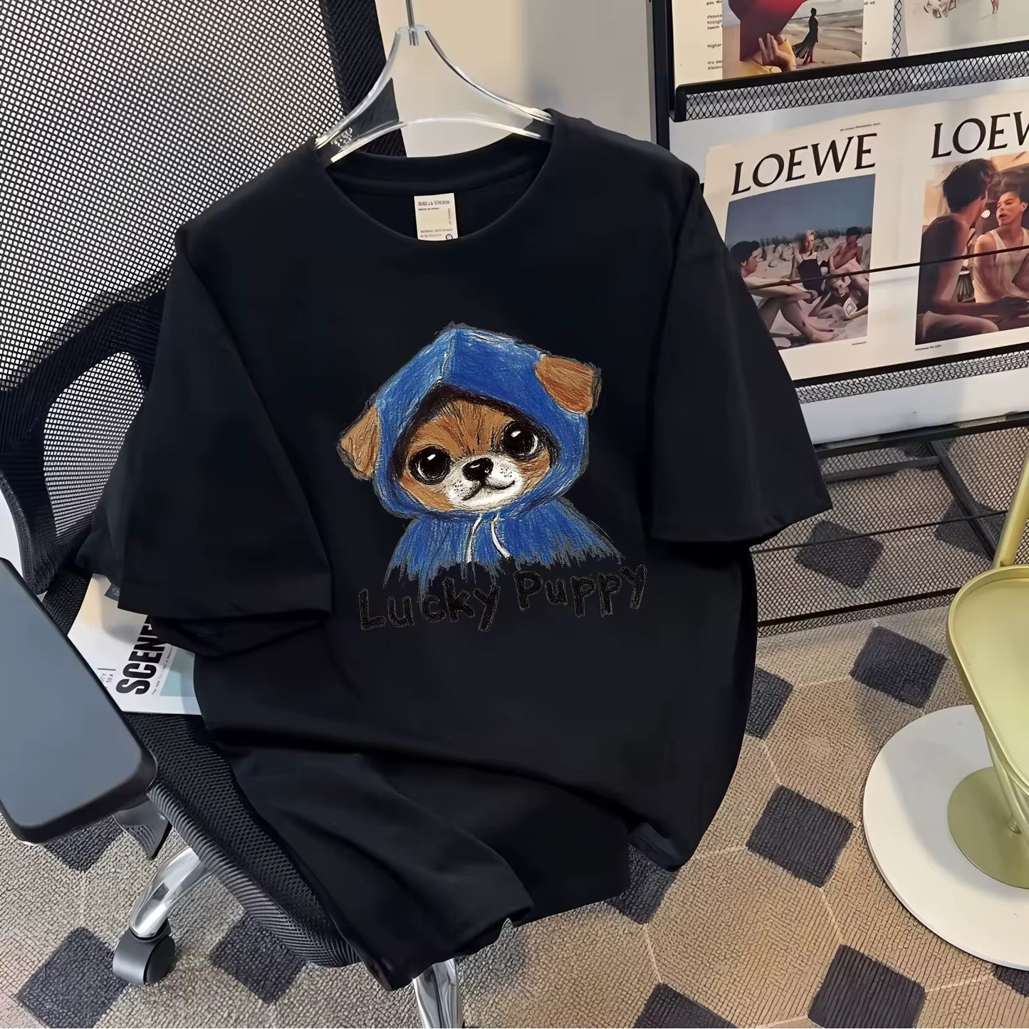 Oversized Animal Print Graphic Tee - Streetwear Cotton T-Shirt