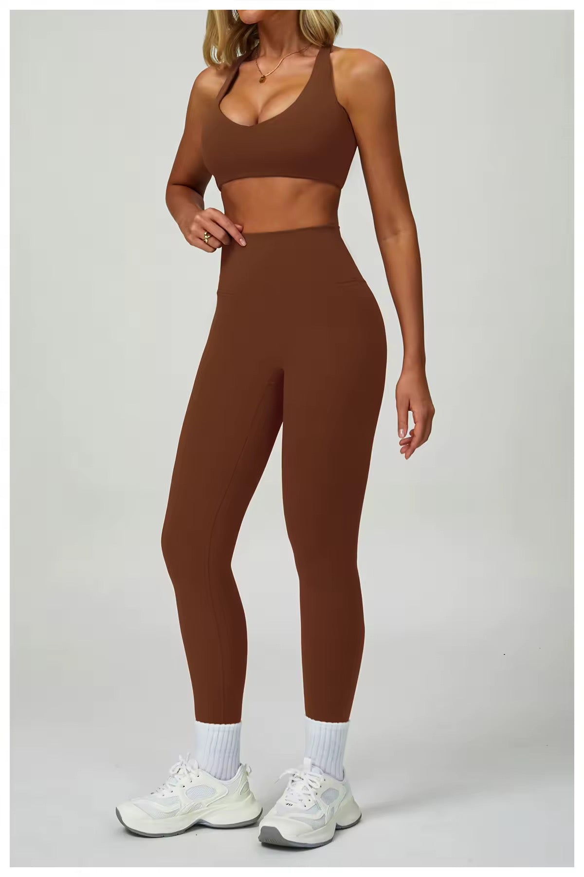 Complete 4-Piece Activewear Set - Jacket, Bra, Leggings & Shorts