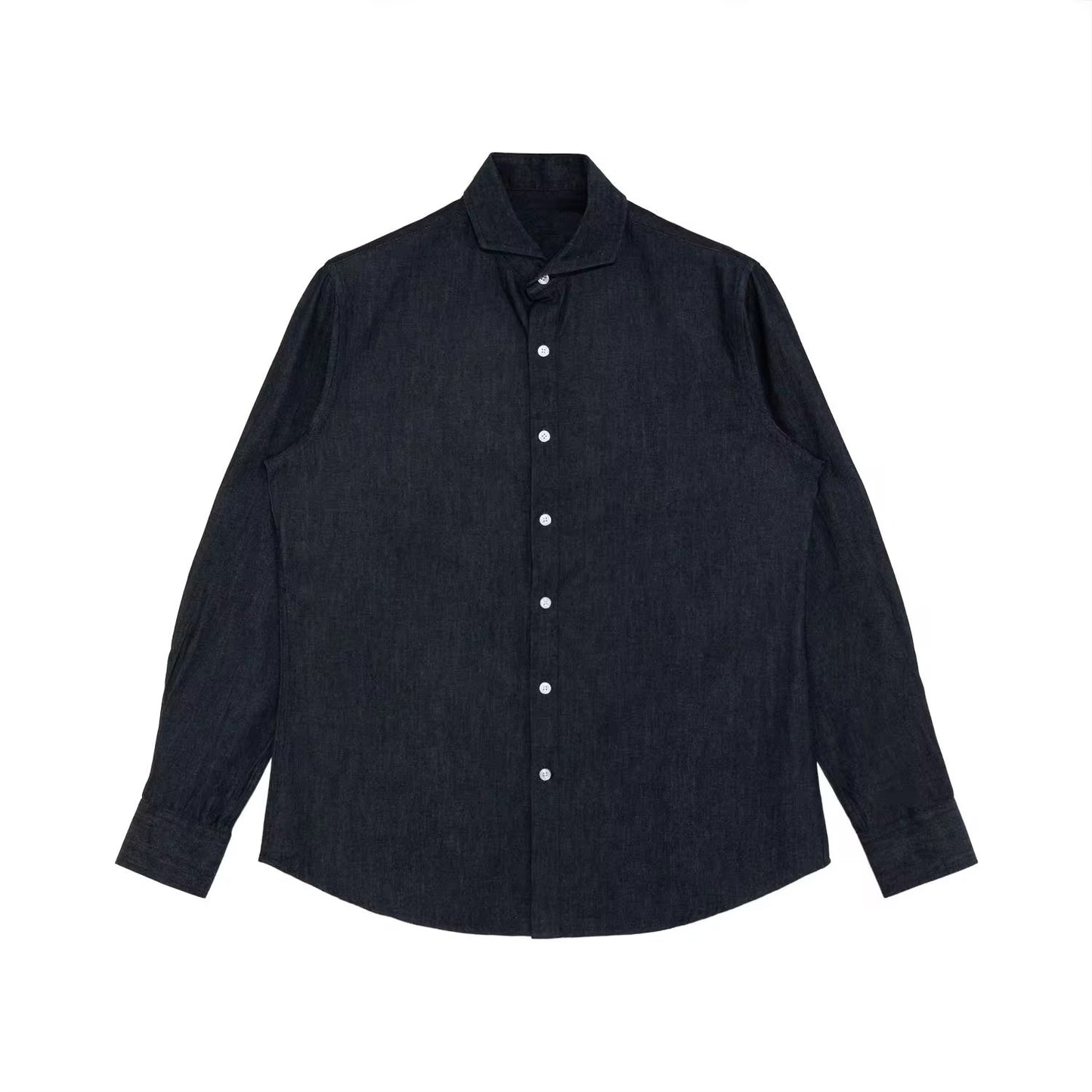 Men's Denim Casual Shirt - 100% Cotton Loose Fit