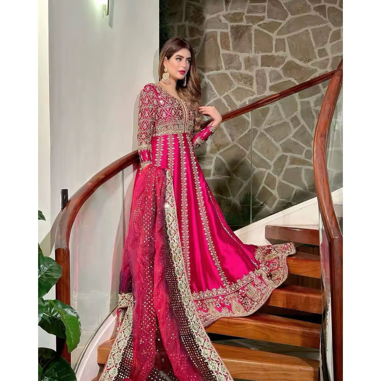 Heavy Sequins Embroidery Anarkali Gown - Chinon Silk Ethnic Outfit