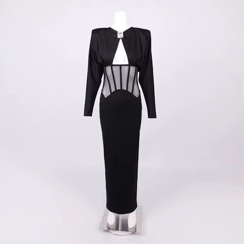 Elegant Black Evening Gown with Side Slit