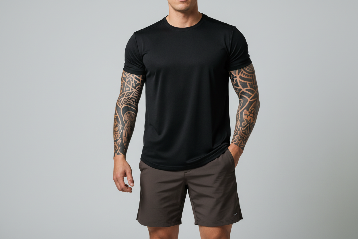 Black athletic t-shirt without logo