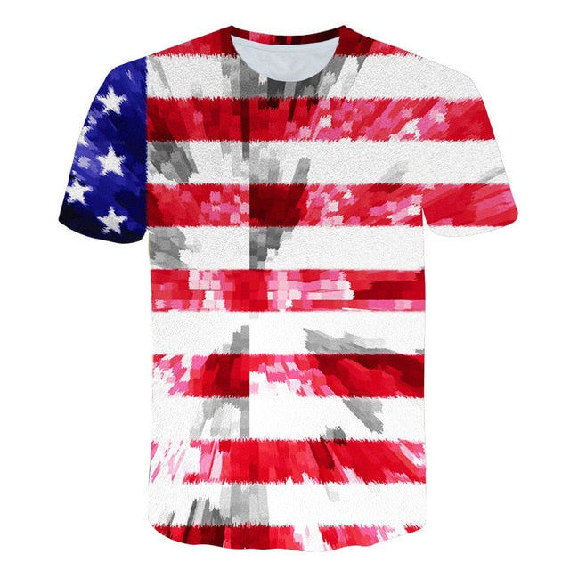 Flag Printing 3D Red maple Tshirt Men Fashion Short Sleeve Summer T-shirts Casual Canada Flag