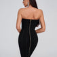 Elegant A-Line Evening Dress - Strapless Knee-Length