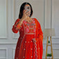 Bollywood Long Anarkali Gown - Orange