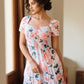 Romantic Floral Smocked Maxi Dress with Puff Sleeves