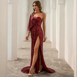 Women's Sleeveless Beaded Mosaic Evening Dress - Elegant Net Yarn Maxi Gown with Sweep Train