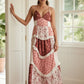 Romantic Patchwork Maxi Dress with Sequin and Floral Details