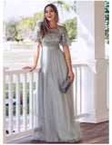 Elegant Maxi Dress with Romantic Puff Sleeves