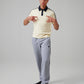 Premium Sporty Polo Shirt with Contrast Collar - Beige