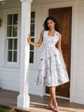 Romantic Floral Halter Dress with Full Skirt