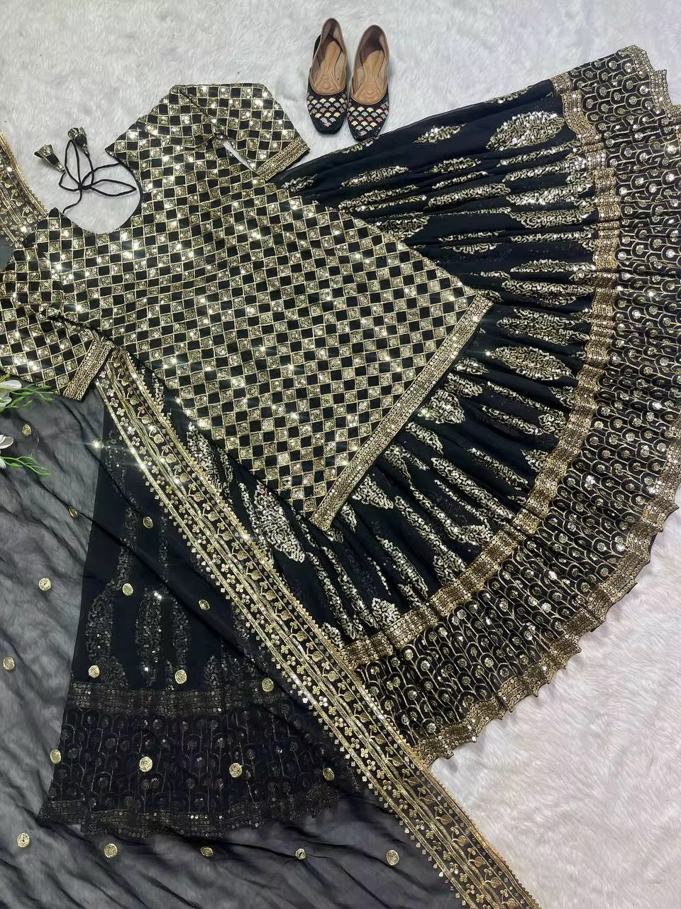 Punjabi Girl Salwar Suit - Black