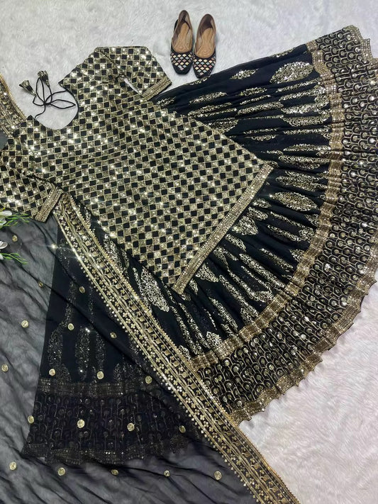 Punjabi Girl Salwar Suit - Black