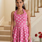 Pink Polka Dot Halter Dress