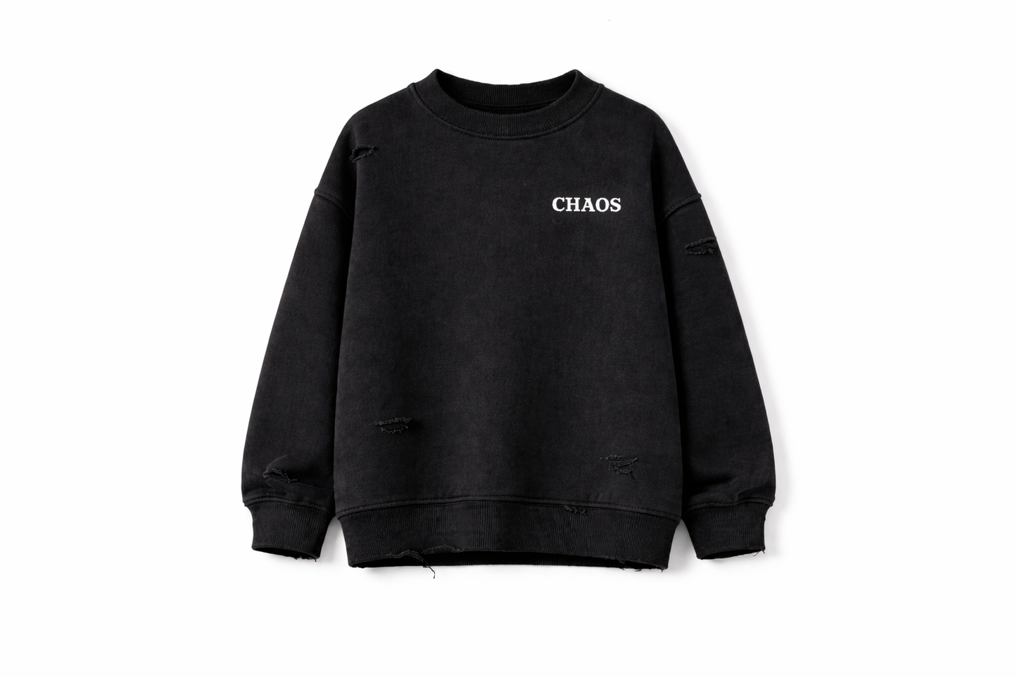 PURE STREET- Distressed Oversize Boxy Sweatshirt