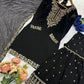 Punjabi Dhoti Salwar with Heavy Embroidery - Black