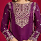 Bollywood Style Silk Salwar Kameez - Embroidered Party Wear