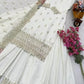 Designer Silk Salwar Kameez Three-Piece Set - White