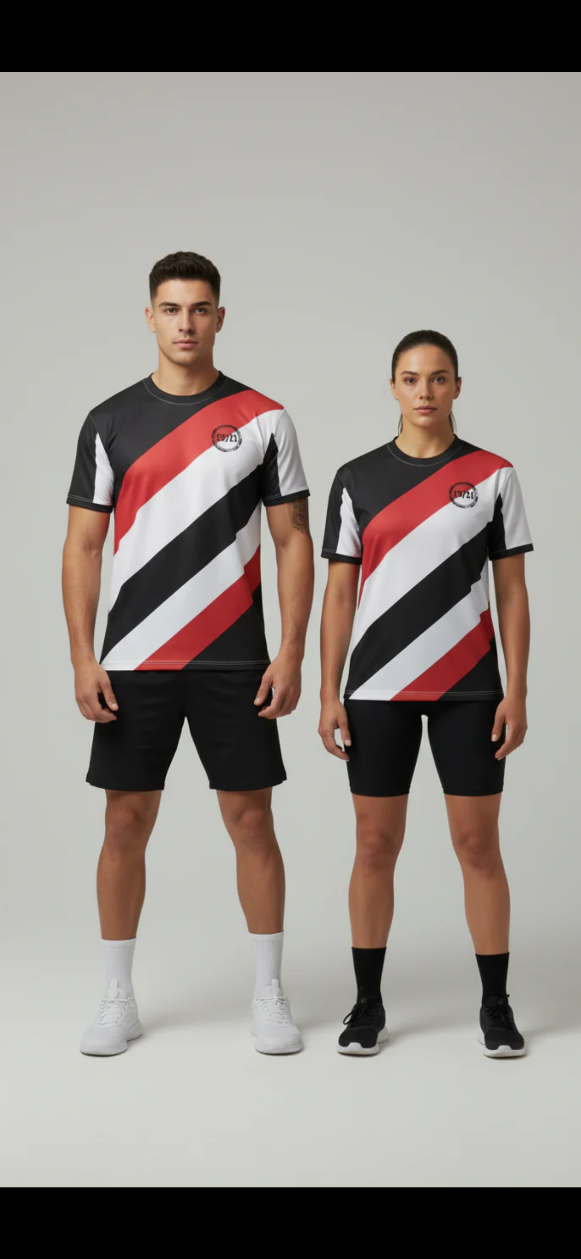 Premium Performance Activewear Set - Diagonal Stripe