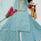 Bollywood Salwar Kameez with Heavy Embroidery - Sky Blue