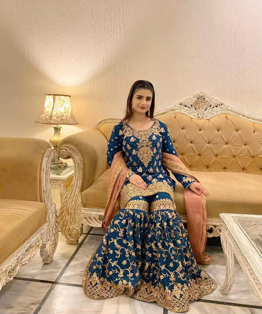 Bollywood Sharara Gharara Salwar Kameez - Georgette