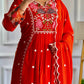Bollywood Long Anarkali Gown - Orange