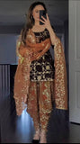 Heavy Embroidered Bollywood Salwar Kameez - Brown