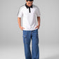 Premium Sporty Polo Shirt with Contrast Collar - White