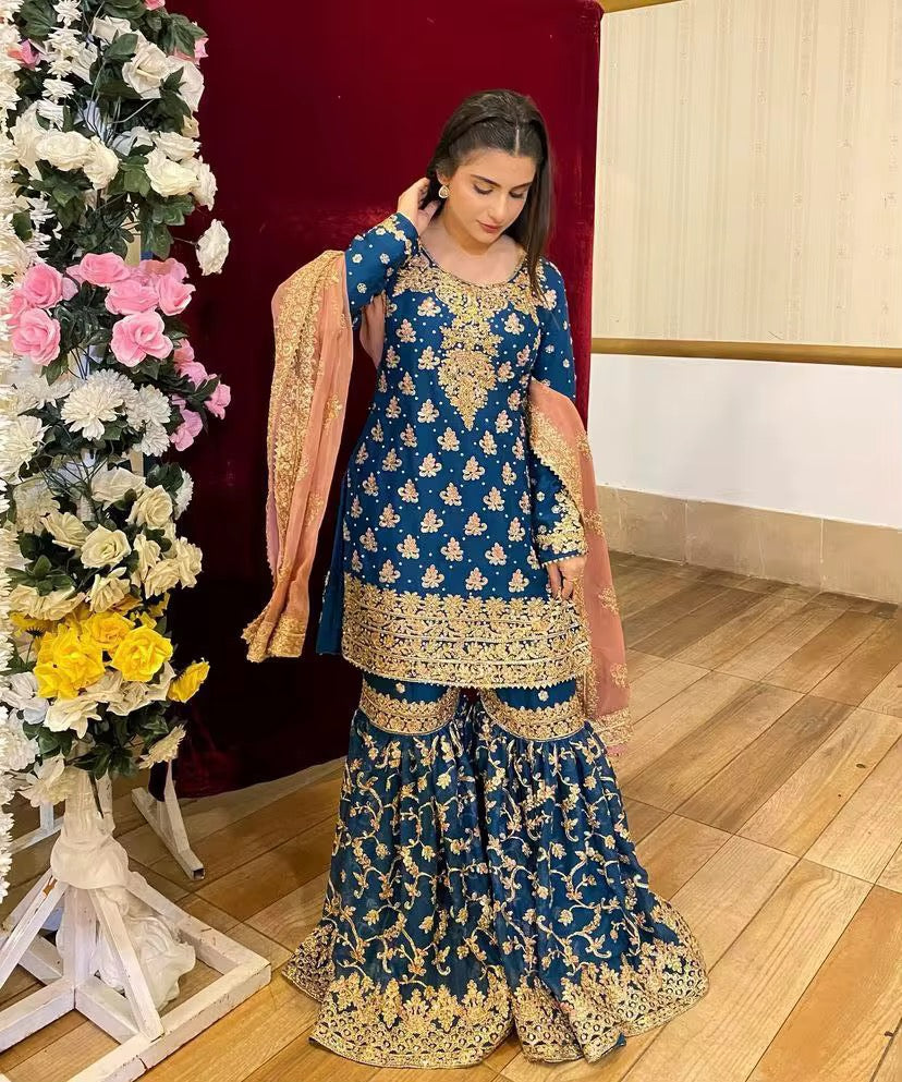 Bollywood Sharara Gharara Salwar Kameez - Georgette