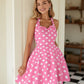 Pink Polka Dot Halter Dress