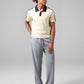 Premium Sporty Polo Shirt with Contrast Collar - Beige