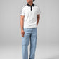 Premium Sporty Polo Shirt with Contrast Collar - White