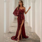 Women's Sleeveless Beaded Mosaic Evening Dress - Elegant Net Yarn Maxi Gown with Sweep Train