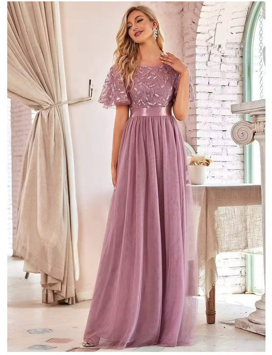 Elegant Purple Maxi Dress with Delicate Straps