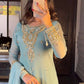 Bollywood Salwar Kameez with Heavy Embroidery - Sky Blue