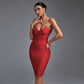 Elegant One-Shoulder Crystal Bodycon Mini Dress - Bandage Party Dress