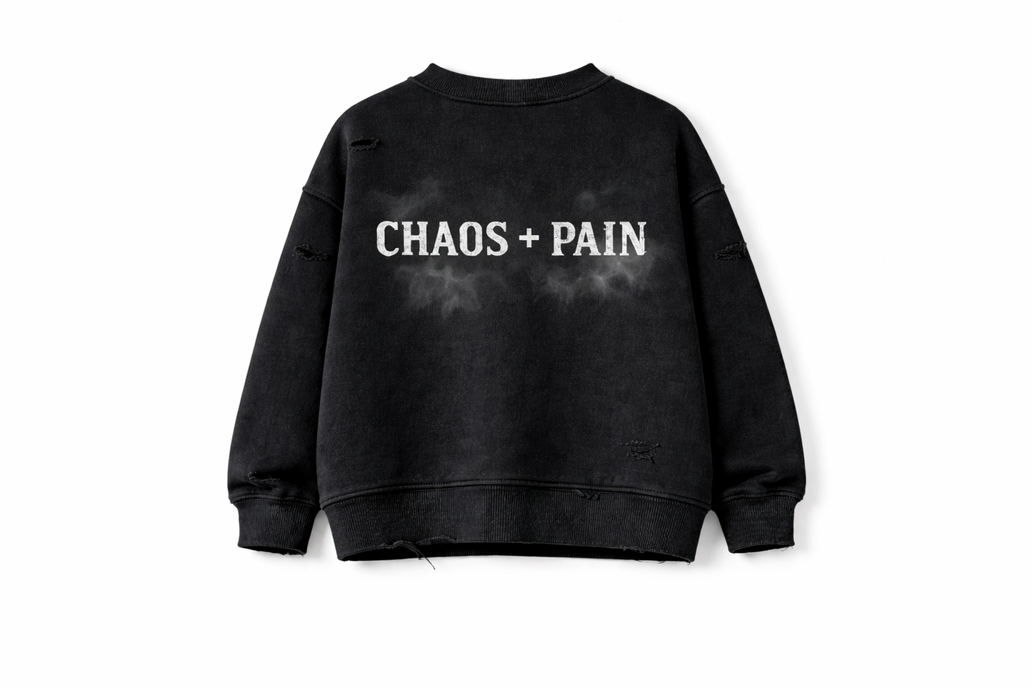 PURE STREET- Distressed Oversize Boxy Sweatshirt