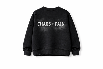 PURE STREET- Distressed Oversize Boxy Sweatshirt