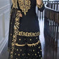 Punjabi Dhoti Salwar with Heavy Embroidery - Black