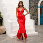 Women's Sleeveless Beaded Mosaic Evening Dress - Elegant Net Yarn Maxi Gown with Sweep Train