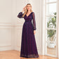 Elegant Long Sleeve Maxi Dress with V-Neck