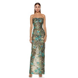 Romantic Floral Maxi Dress in Mercerized Cotton