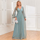 Elegant Long Sleeve Maxi Dress with V-Neck