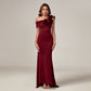 Luxurious Burgundy Evening Gown in Mercerized Cotton