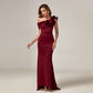Luxurious Burgundy Evening Gown in Mercerized Cotton