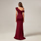 Luxurious Burgundy Evening Gown in Mercerized Cotton