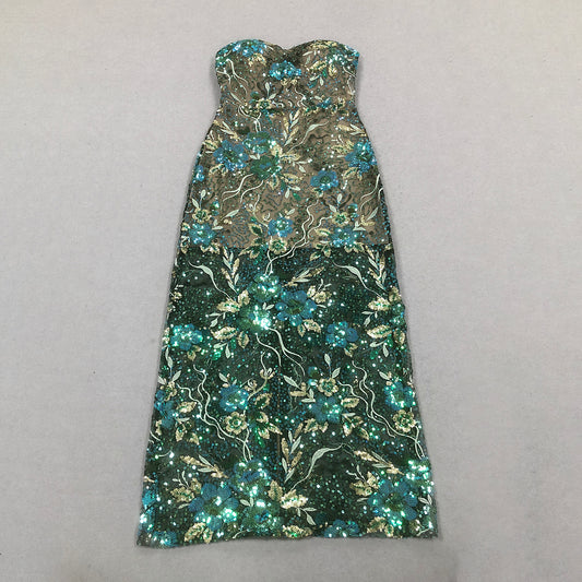 Romantic Floral Maxi Dress in Mercerized Cotton