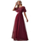 Romantic Burgundy Evening Gown with Elegant Waist Detail